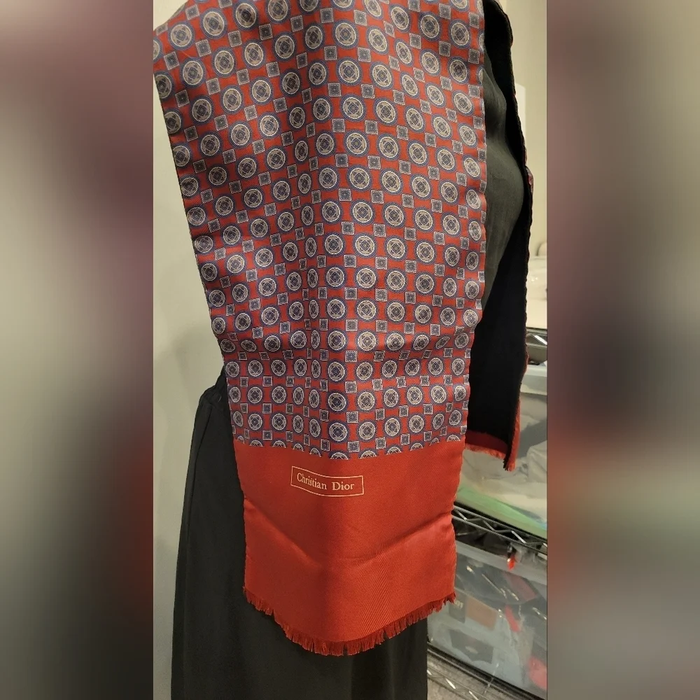Vintage Christian Dior Silk and Wool Men's (unisex) Scarf